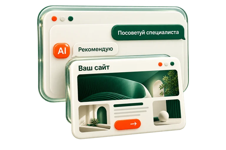 Иллюстрация: нейросеть рекомендует карточку «Ваш сайт»
